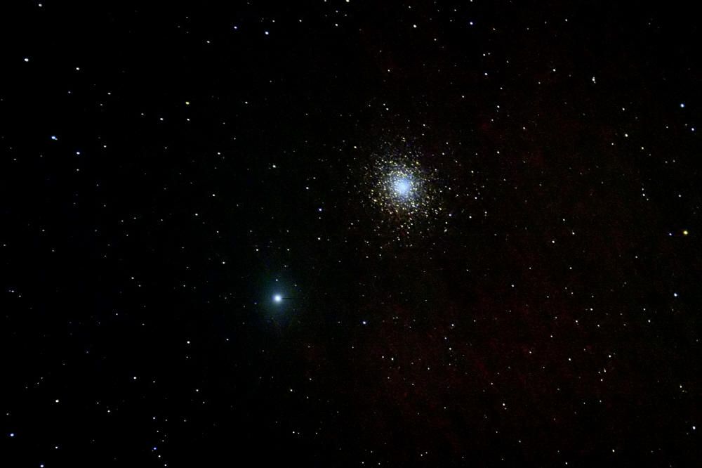 Compact globular cluster with a bright core in a field of faint stars